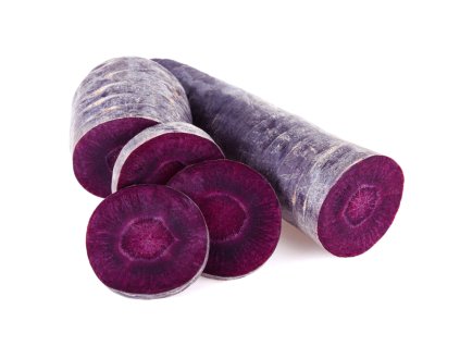 purple carrots isolated white background