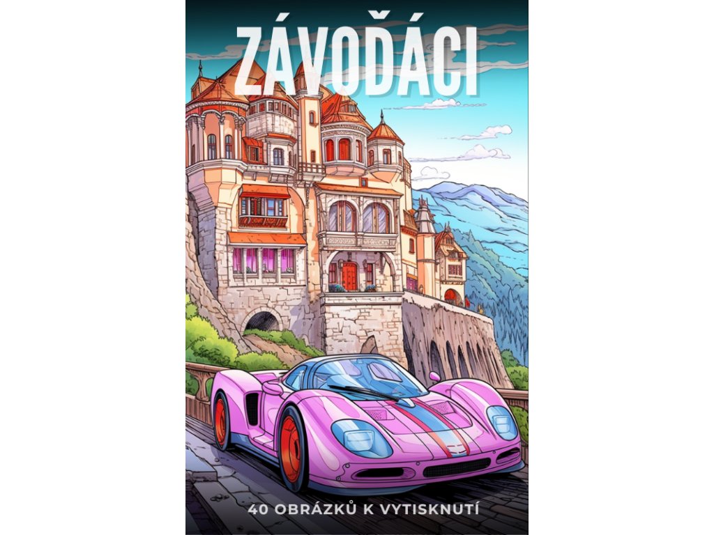 Digitální produkt: Omalovánky auta - závoďáci 40 stránek ke stažení