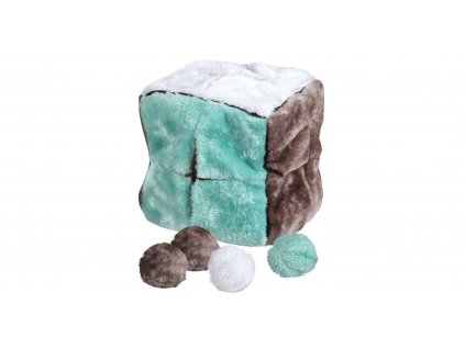 Plyšová kostka s míčky 21cm