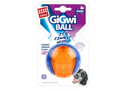 GiGwi Ball míček M transparentní modro/oranžový