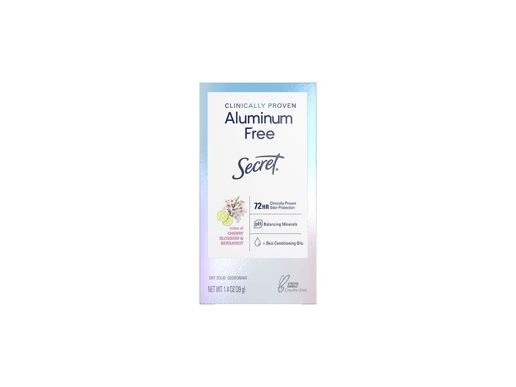 Tuhý deodorant Secret Aluminum Free Clinical proven - Cherry & Bergamot (39 g)
