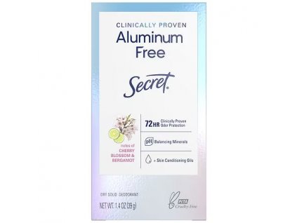 Tuhý deodorant Secret Aluminum Free Clinical proven - Cherry & Bergamot (39 g)