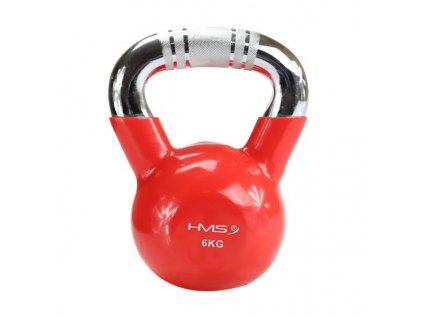 Kettlebell s chrómovaným úchopom HMS KTC06, 6 kg, červený