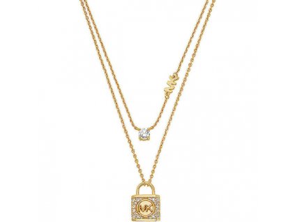 Originální dvojitý pozlacený náhrdelník Kors MK MKC1630AN710