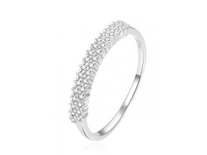 Krásný stříbrný prsten s čirými zirkony AGG408
