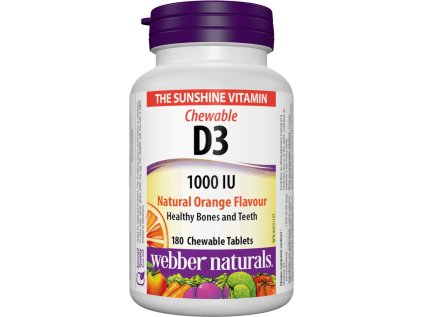 Webber Naturals D3 1000 IU 180 tbl natural orange