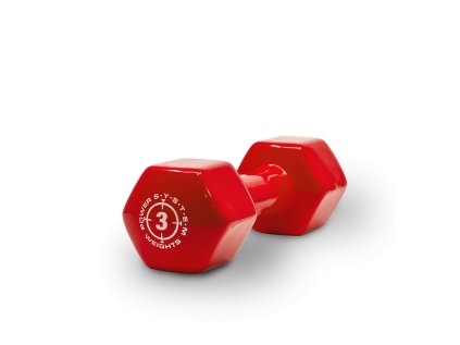Power System Vinyl Dumbell 3 kg red