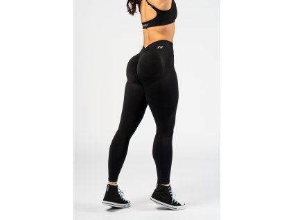 NEBBIA Bezešvé legíny s vysokým pasem MAXIMUM PUSH-UP Black 302