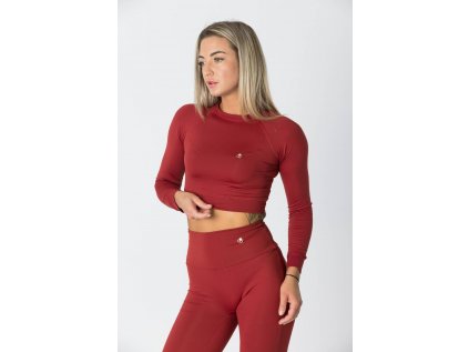 14136 goldbee crop top beclassic brick red