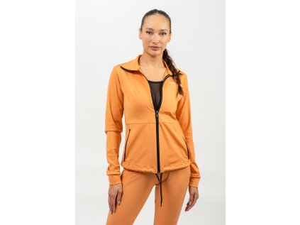 481 Shiny Zip Up Workout Jacket Orange 07
