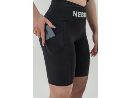 NEBBIA Barbell Therapy Cyklistické šortky s vysokým pasem 10″ GYM THERAPY 628 Black