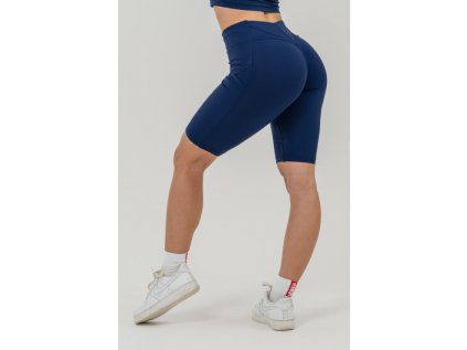 NEBBIA Barbell Therapy Cyklistické šortky s vysokým pasem 10″ GYM THERAPY 628 Dark Blue