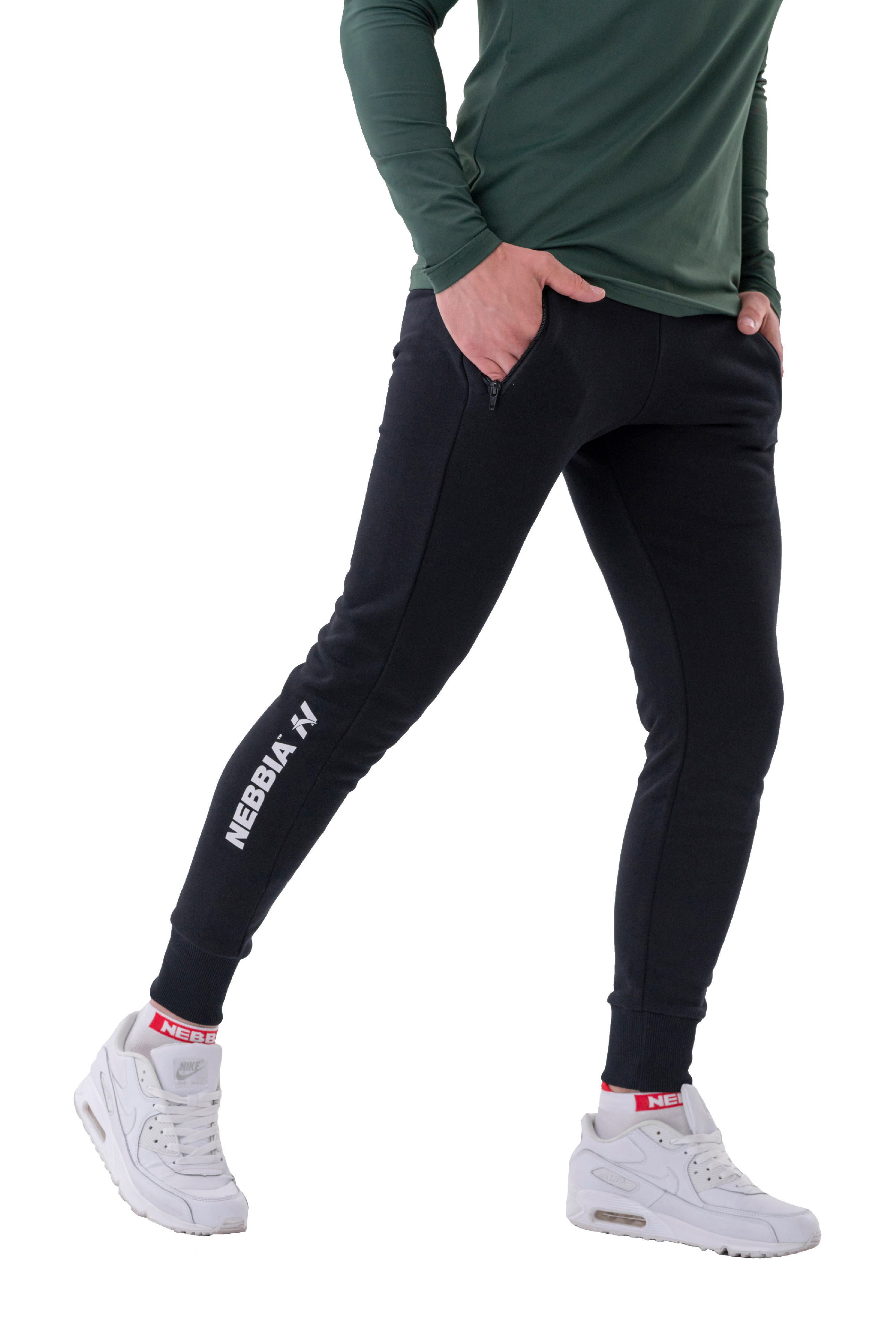 NEBBIA Next Level Tepláky Slim “Re-gain” 320 Black Barva: Černá, Velikost: XXL