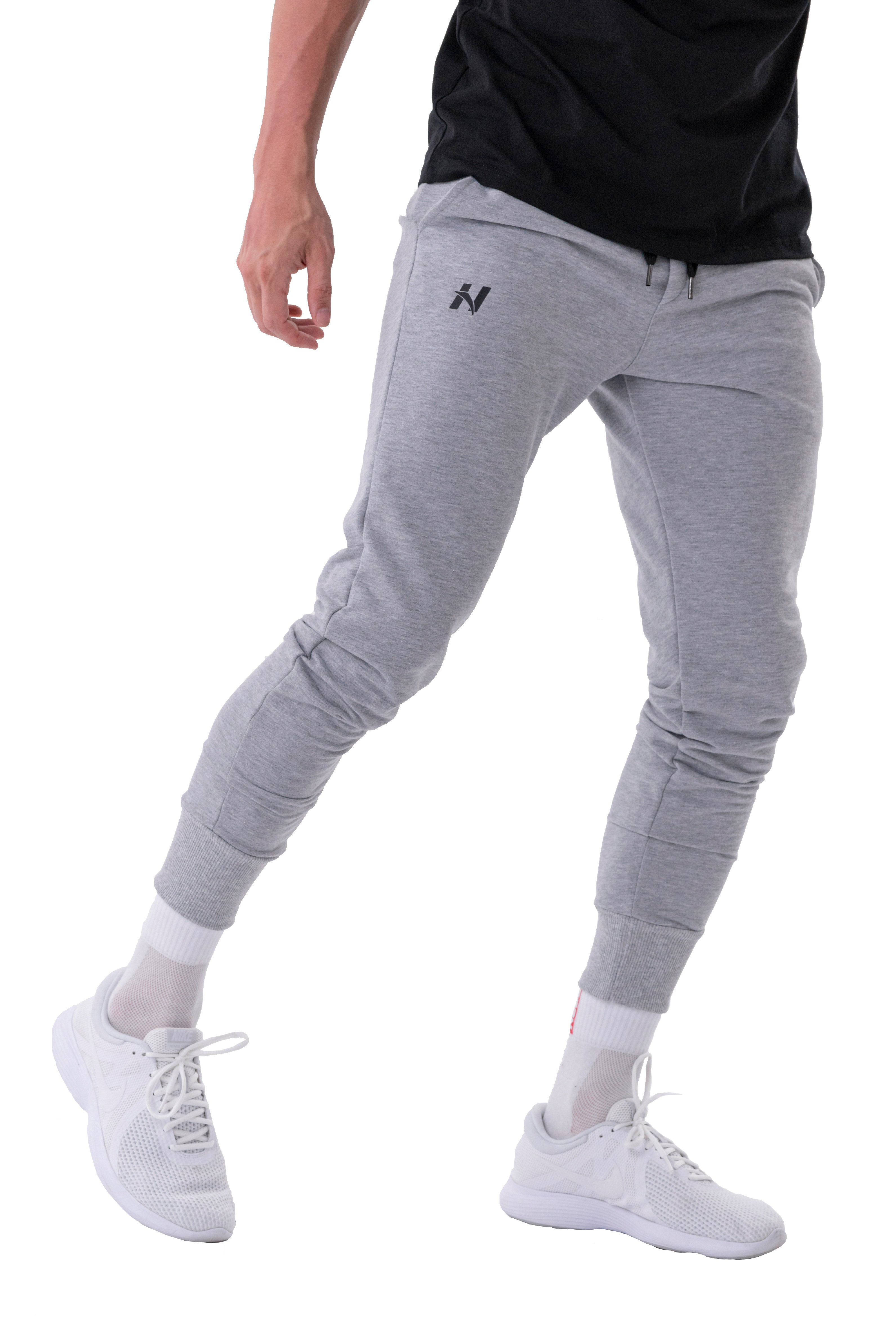 NEBBIA Next Level Tepláky Slim “Reset” 321 Light Grey Barva: Světle šedá, Velikost: XXL