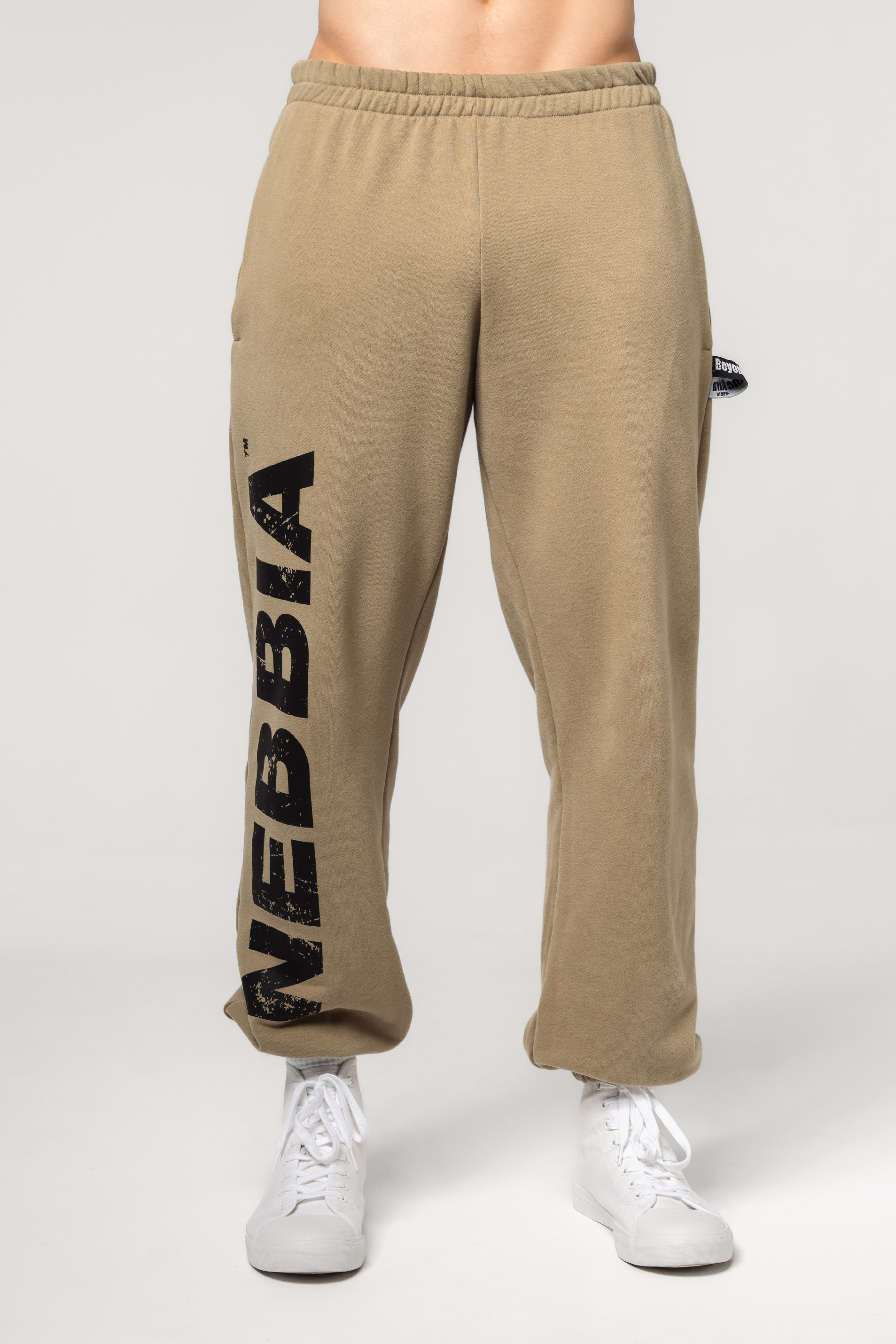 NEBBIA Bench Talks Volné Baggy Tepláky s kapsami Gym Bro 365 Green Barva: Zelená, Velikost: XXL