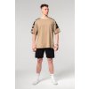 NEBBIA Bench Talks Oversized Tričko Lifting Club 353 Light Brown