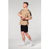 NEBBIA Bench Talks Oversized Tričko Lifting Club 353 Light Brown