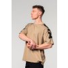 NEBBIA Bench Talks Oversized Tričko Lifting Club 353 Light Brown