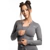 Crop-top mikina se zipem Ribbed 2.0 - Oxford Grey