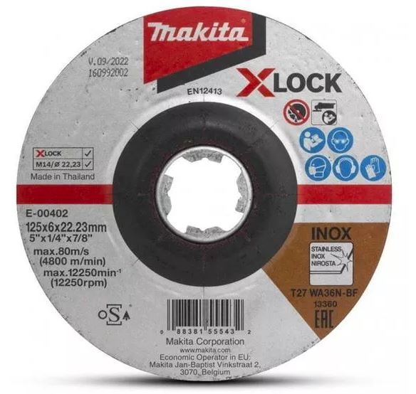 MAKITA Brúsny kotúč nerez X-Lock 125x6x22,23mm