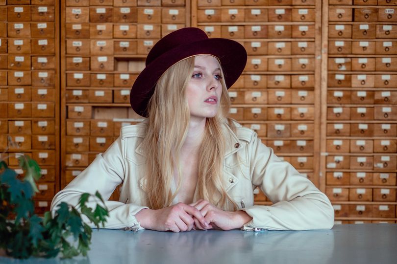 Dámský plstěný Klobouk Boater Ariadne TONAK / bordo, tmavě zelená