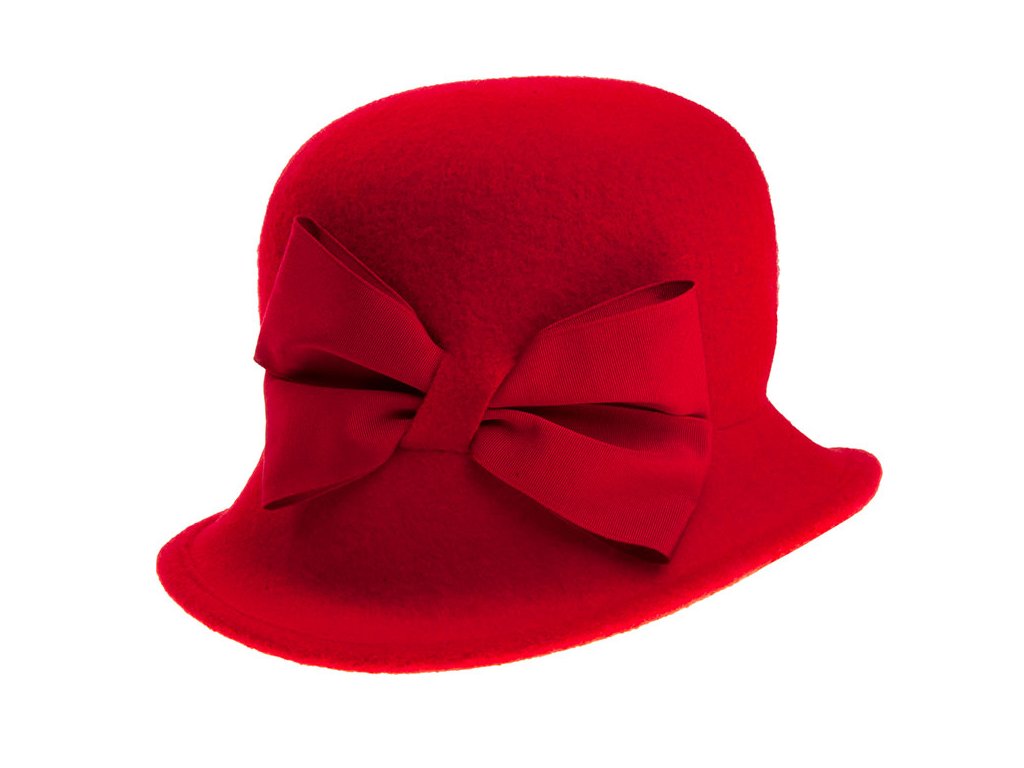 Dámský pletený plstěný klobouk s mašlí TONAK - Bohemania