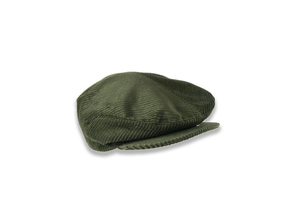 Pánská Čepice s kšiltem Bekovka TONAK / manšestrová kšiltovka klobouk / unisex / lesní zelená