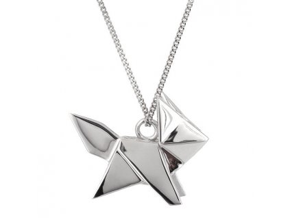 stříbro stříbrný Náhrdelník Liška ORIGAMI JEWELLERY / kočka, pes