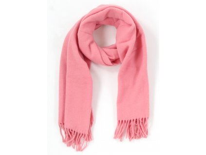 Klasická vlněná šála s třásněmi / unisex - dámská, pánská / velikost L šál vlna růžová