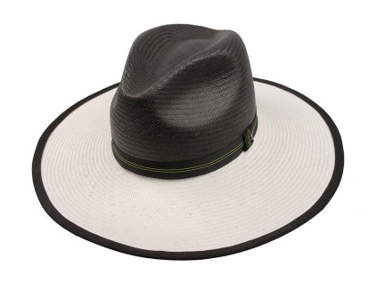 Dámský elegantní slaměný klobouk / Fedora Aurelie / TONAK / bílá, černá