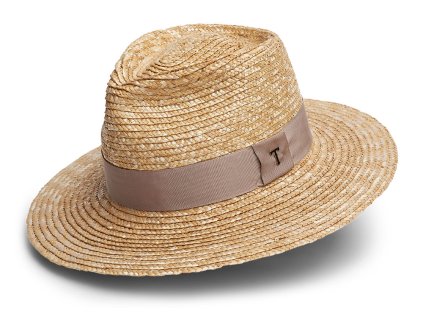 Slaměný unisex klobouk Fedora Saltare / béžová , natur / TONAK