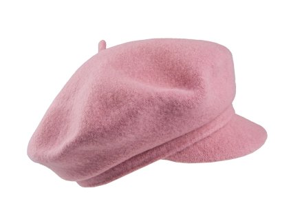Baret s kšiltem TONAK / Vlna růžová kašmír