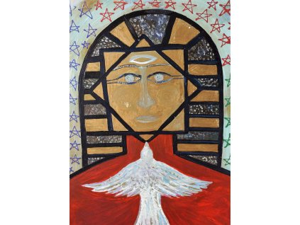22. Ferryman 70 x 50 cm, mixed media, hardboard, 2014
