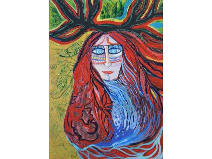 24. Queen of the Forest, 70 x 50 cm, mixed media, hardboard, 2014