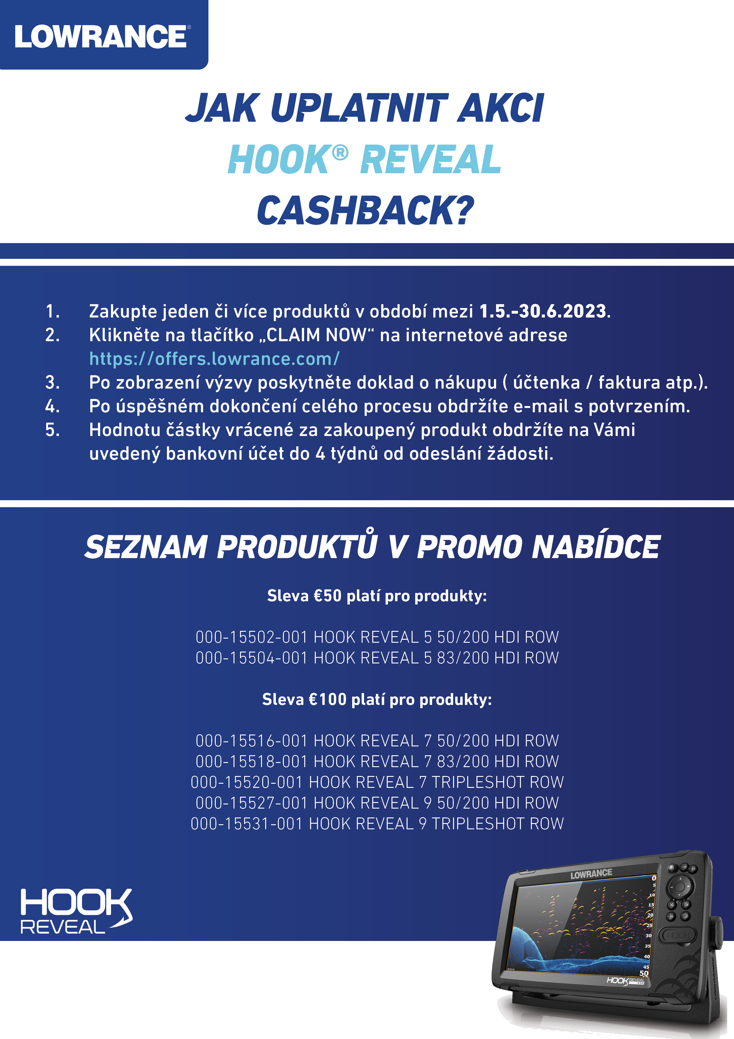 AKCE Lowrance HOOK REVEAL CASHBACK 2023 🎣 Na Soutoku