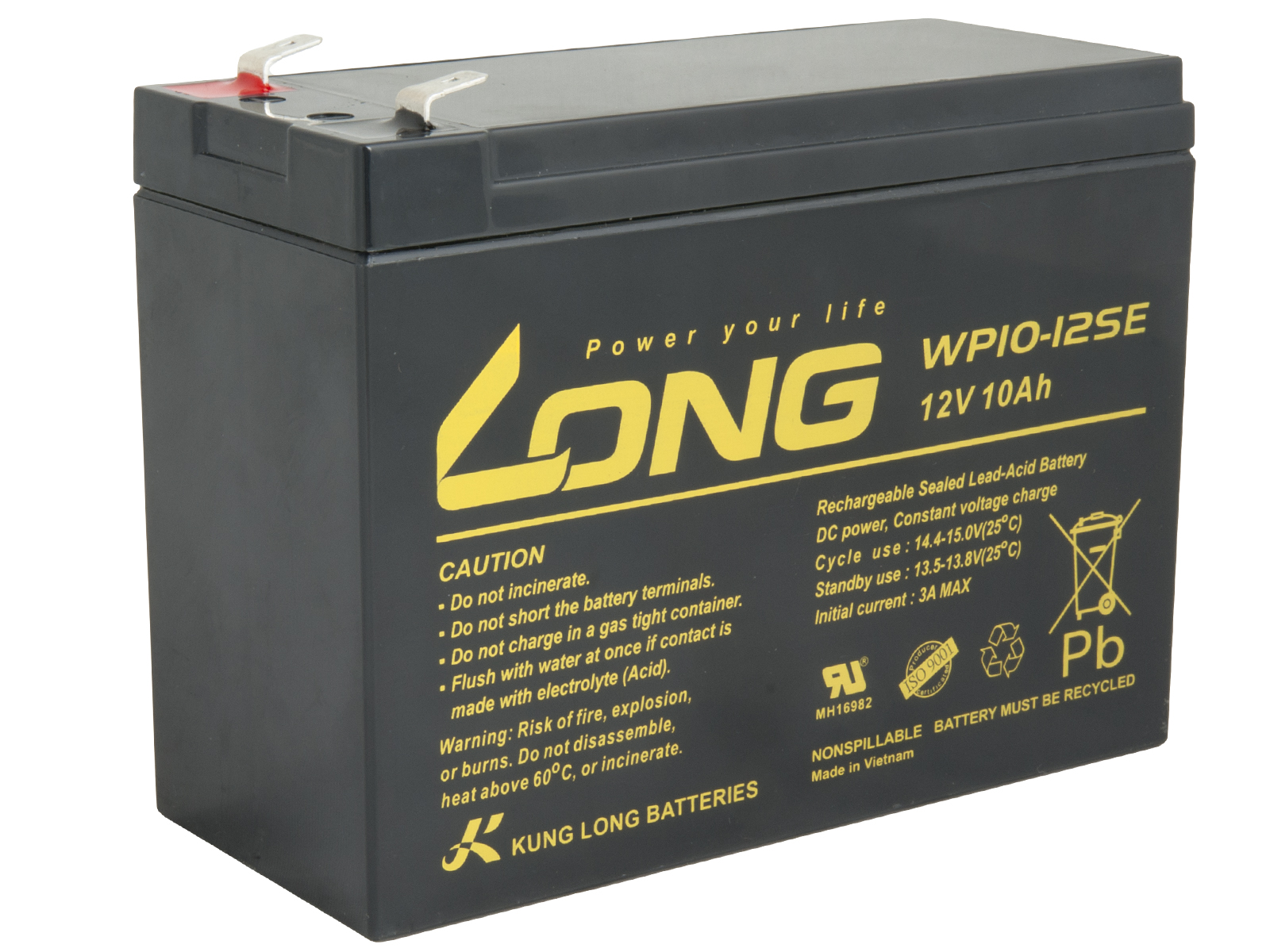 LONG baterie 12V 10Ah F2 DeepCycle (WP10-12SE)