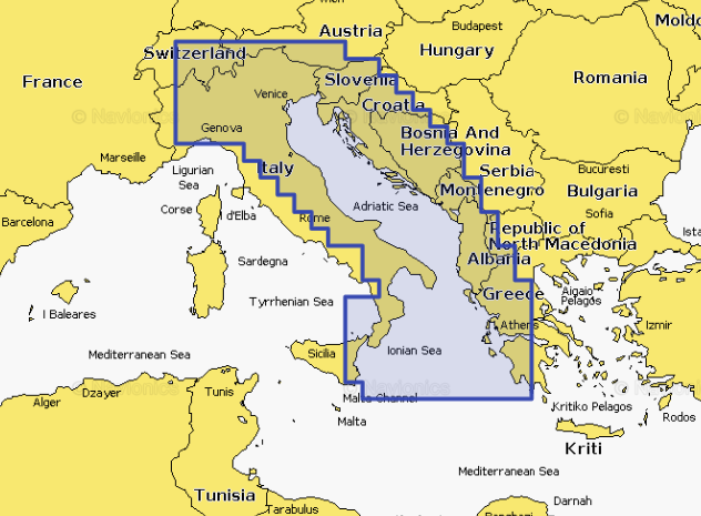Navionics+ Itálie, Jaderské moře