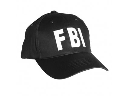 Čepice BASEBALL s nápisem 'FBI' ČERNÁ
