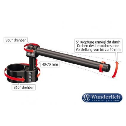 KIT ŘIDÍTEK MultiClip TOURING +40MM ČERNÝ