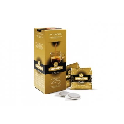 Italská káva Covim Gold Arabica v E.S.E. tabletách. Covim Gold Arabica je káva ze 100% Arabiky pěstované v Brazílii, Kolumbii, Kostarice, Guatemale a Santa Domingu.