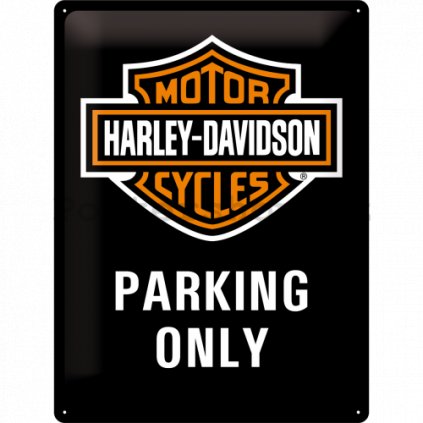 plechova cedule harleydavidson parking only 40x30 cm