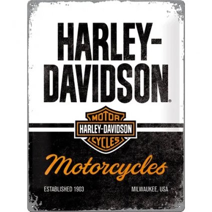HARLEY DAVIDSON PLECHOVÁ CEDULE MOTORCYCLES 40X30 cm
