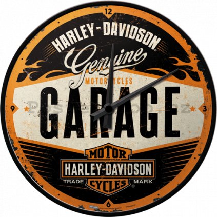 nastenne hodiny harley davidson garage