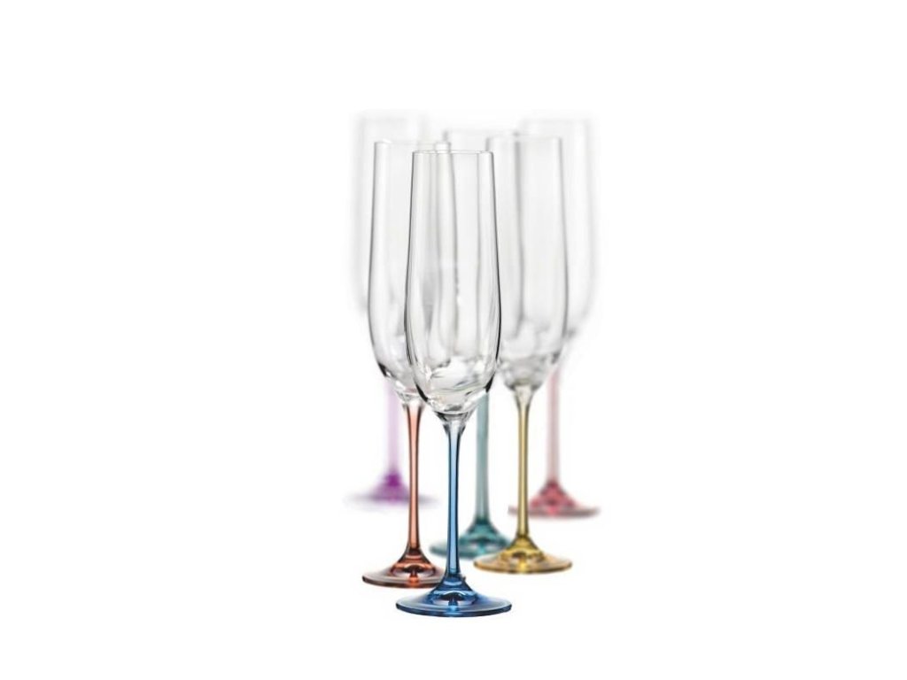 Bohemia Crystal Sklenice na šampaňské Spectrum 190 ml (set po 6 ks)