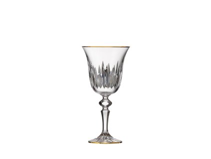 Bohemia Crystal Ručně broušené sklenice na červené víno Prisma Line Gold 220ml(set po 2ks)
