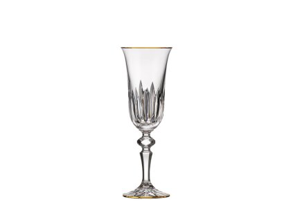 Bohemia Crystal Ručně broušené sklenice na šampaňské Prisma Line Gold 150ml (set po 2ks)