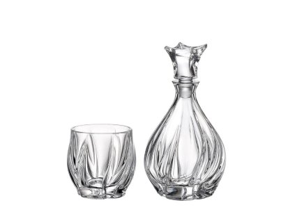 Bohemia Crystal Whisky set Bromelias (1 karafa + 6 sklenic)_