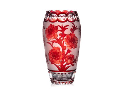 Bohemia Crystal Ručně broušená váza Sakura Rubín 310mm