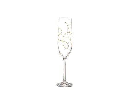Bohemia Crystal Sklenice na šampaňské String - zlatá (set po 2 ks)