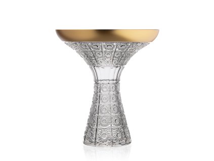 Bohemia Crystal Ručně vyráběná a ručně broušená váza se zlatem 355mm